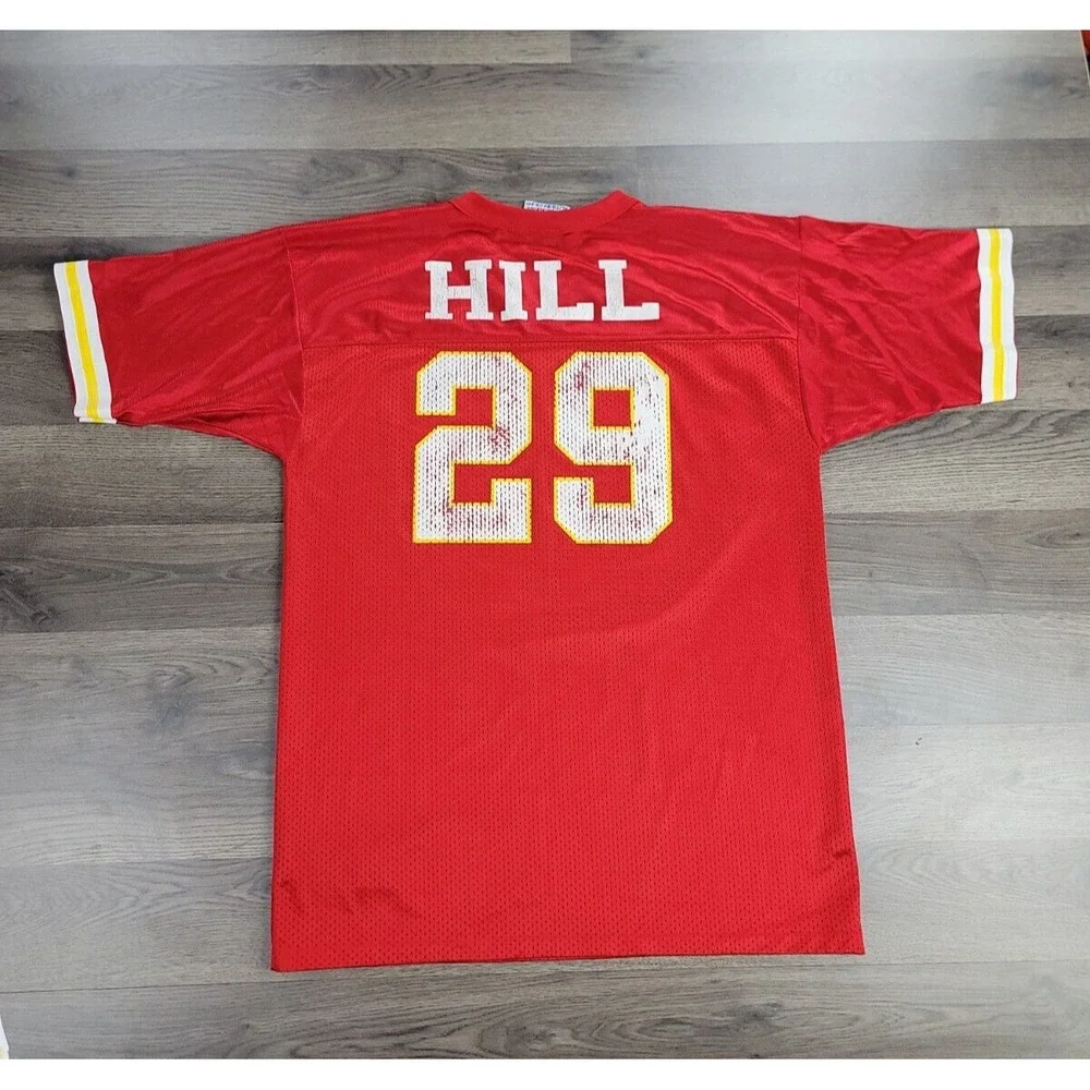 Vintage 90s Kansas City Chiefs Jersey Size XL Youth Greg Hill #29 Boys NFL Red